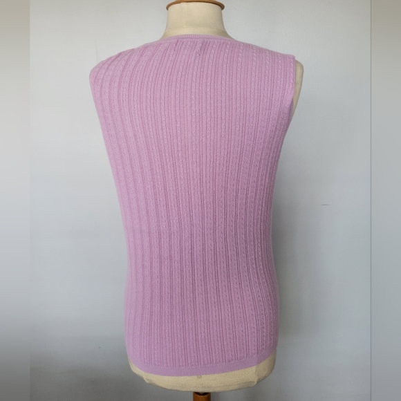 Foxcroft Set of Two Pink & Purple Cable Knit Sleeveless Sweater Vests SZ M - Picture 6 of 14